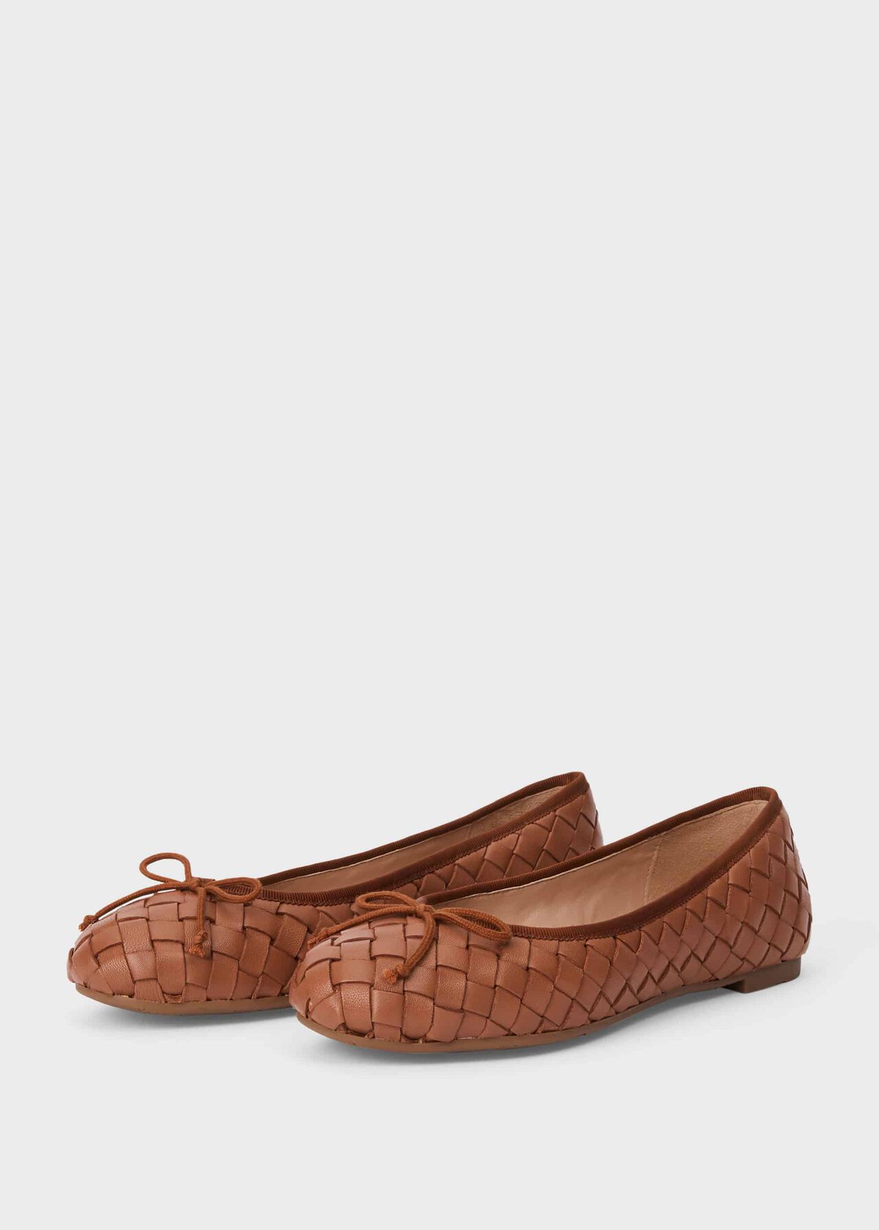 Casey Leather Ballerinas , Tan, hi-res
