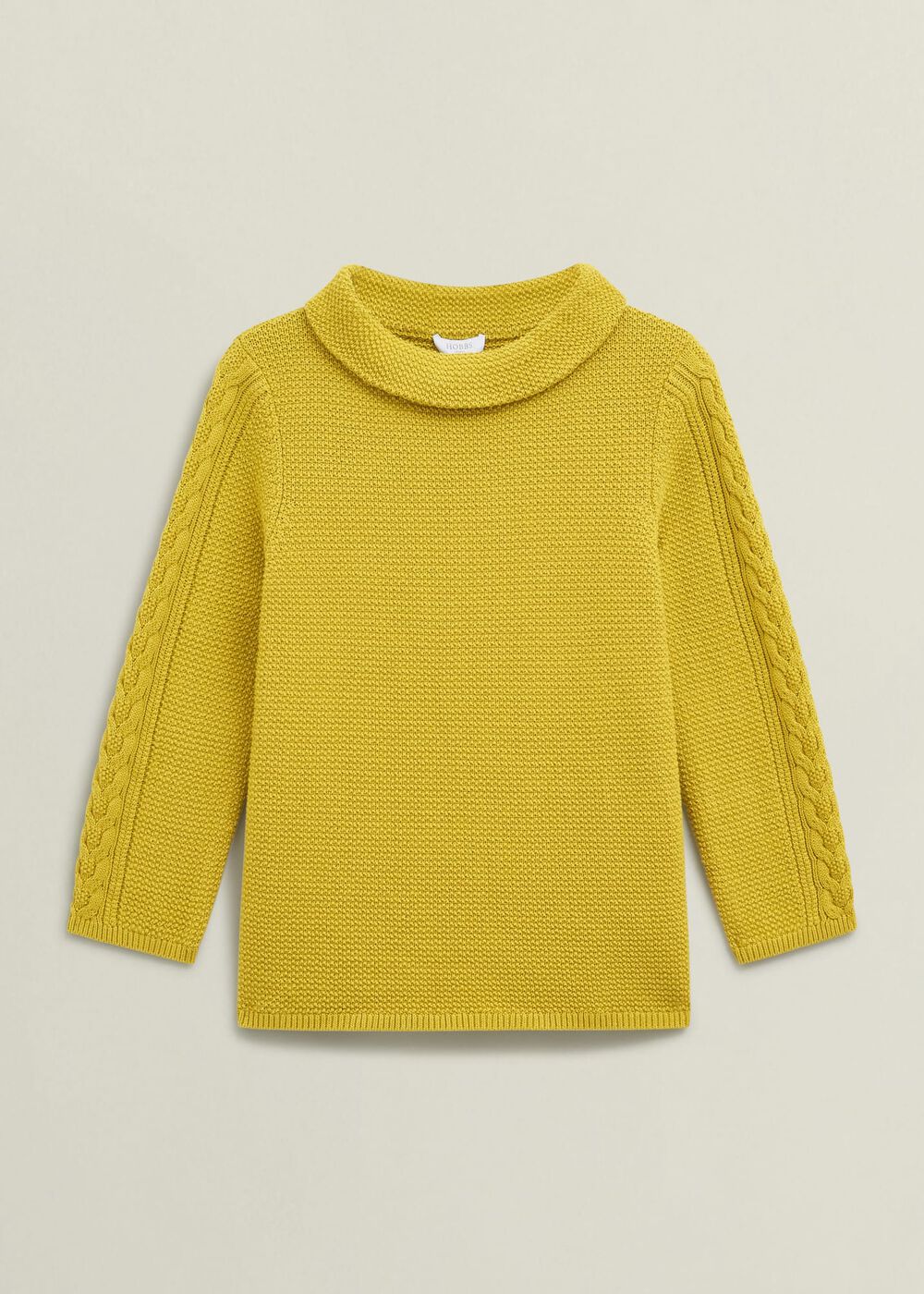 Camilla Cotton Jumper, Gold Chartreuse, hi-res