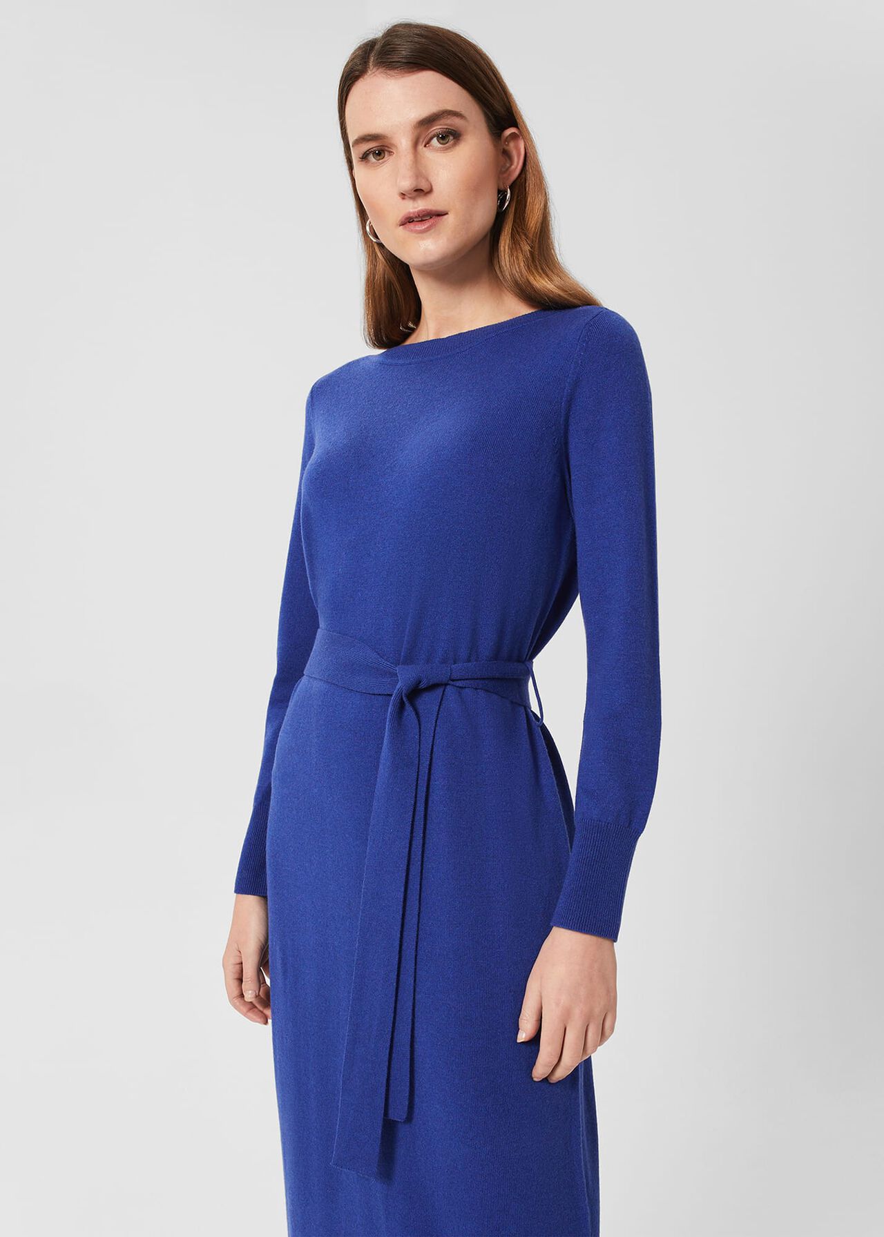 Eloise Knitted Dress, Cobalt Blue, hi-res