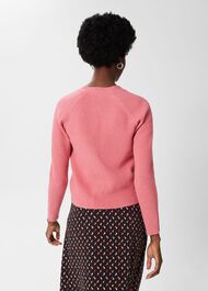 Chloe Ribbed Cardigan, Peony Pink, hi-res