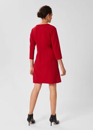 Petra Sleeved Dress, Cherry Red, hi-res