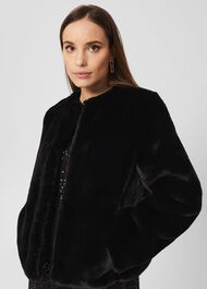 Florence Fur Coat, Black, hi-res