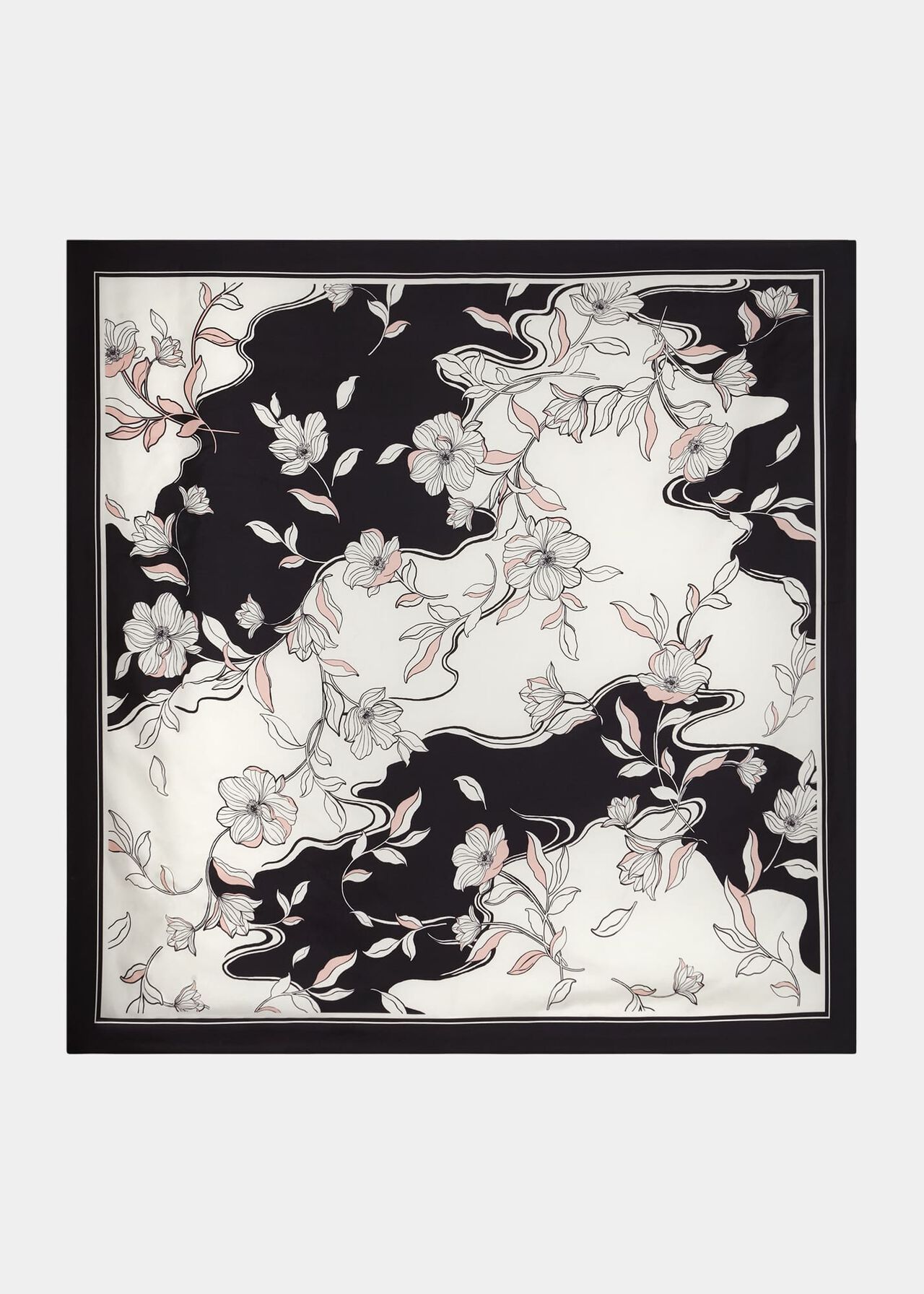 Guinevere Silk Scarf, Black, hi-res