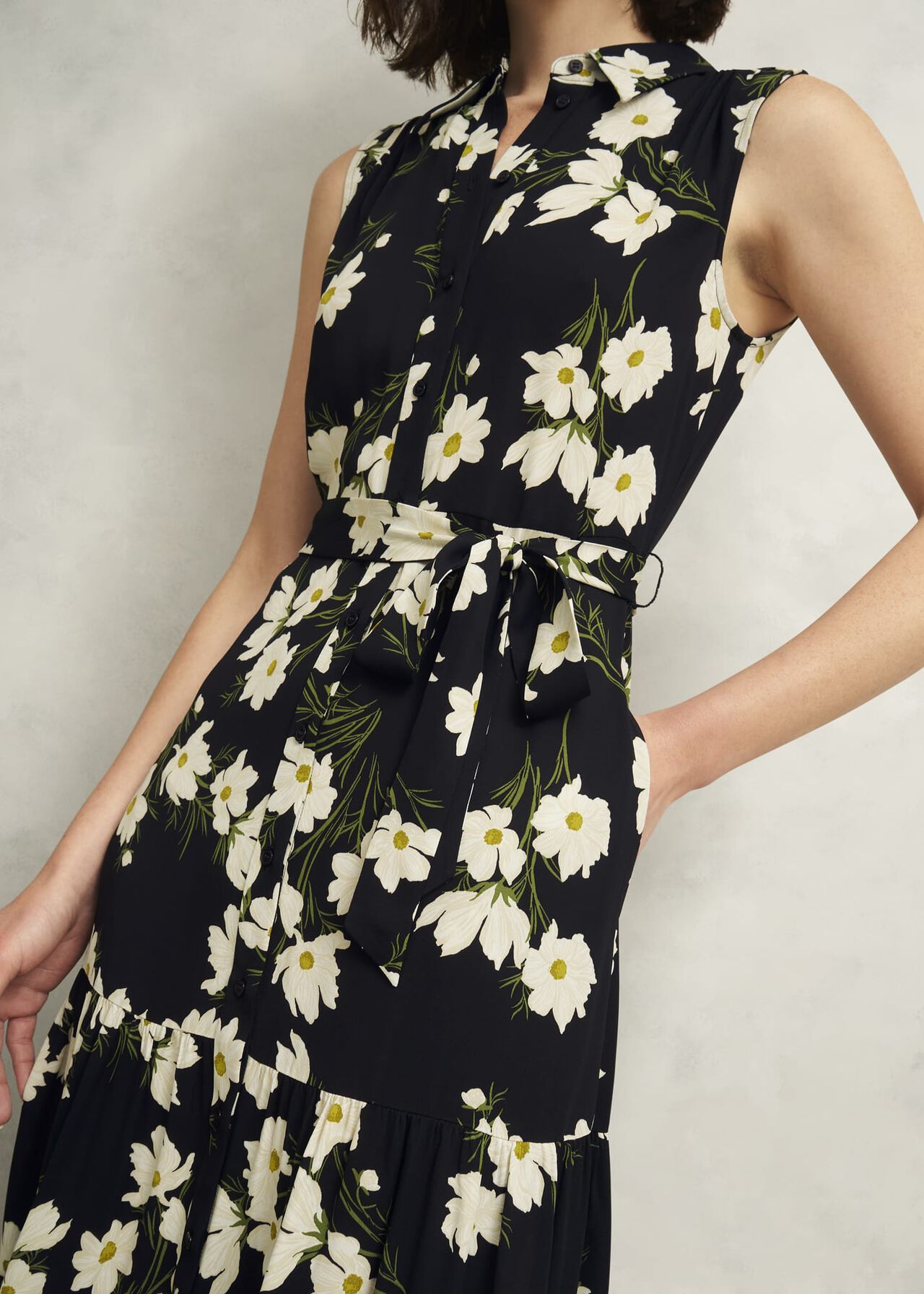 Petite Navy Floral Thea Midi Dress, Navy Multi, hi-res