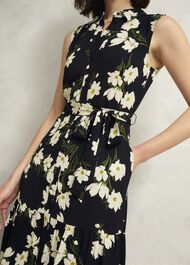 Petite Navy Floral Thea Midi Dress, Navy Multi, hi-res