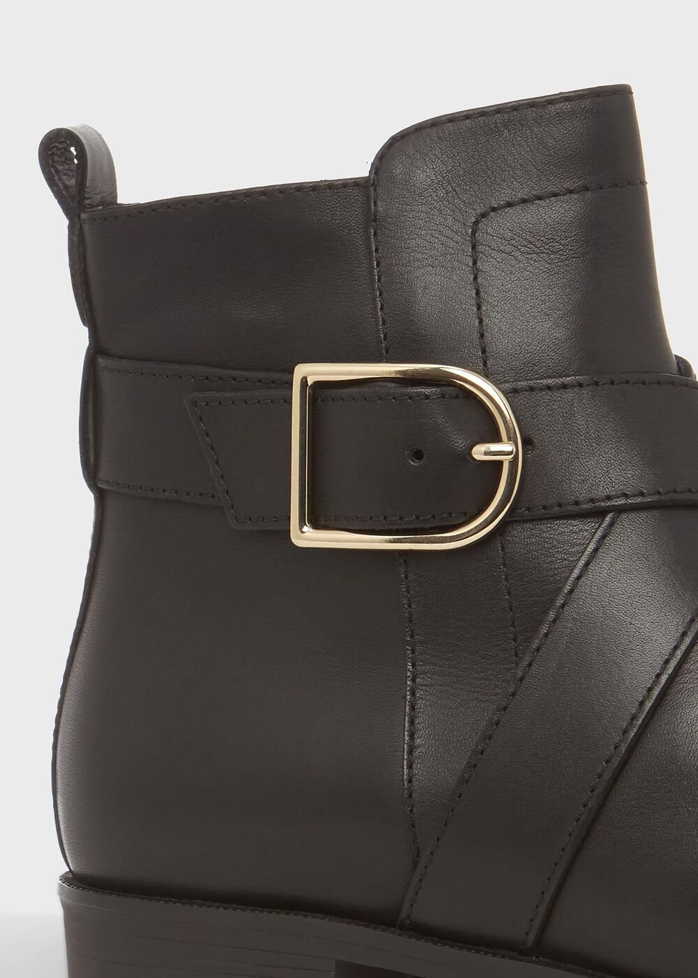 Ruthie Leather Ankle Boots, Black, hi-res