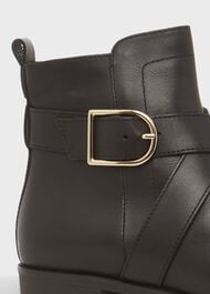 Ruthie Leather Ankle Boots, Black, hi-res