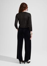 Viviene Velvet Trousers, Black, hi-res
