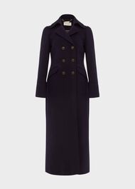 Brenna Wool Blend Maxi Coat, Navy, hi-res