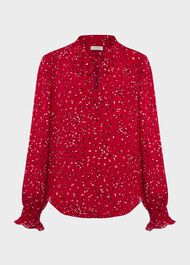 Aisha Printed Blouse , Red Multi, hi-res