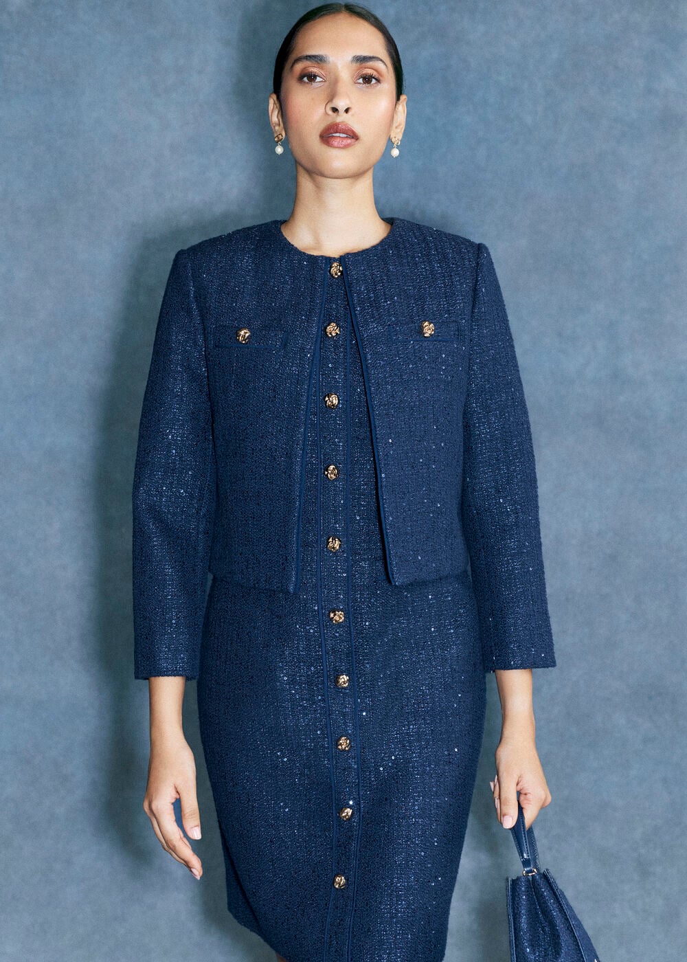 Bria Sequin Tweed Jacket