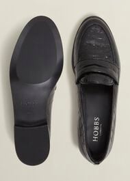 Lillian Leather Loafers, Black, hi-res