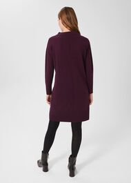 Talia Knitted Dress With Cashmere, Dark Plum, hi-res