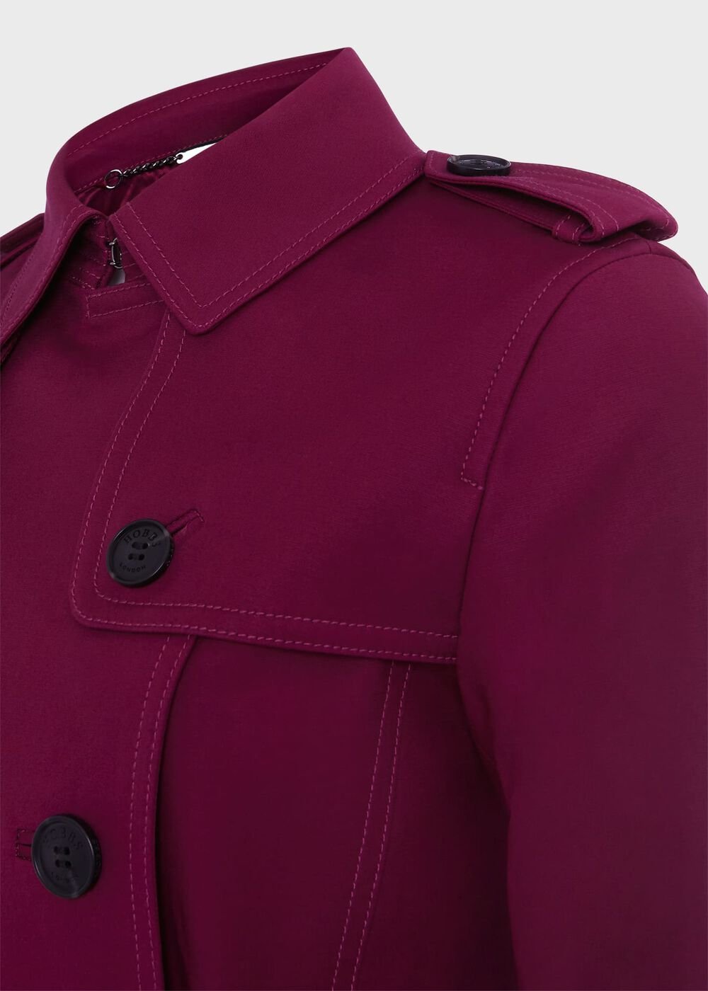 Petite Saskia Trench, Warm Plum, hi-res