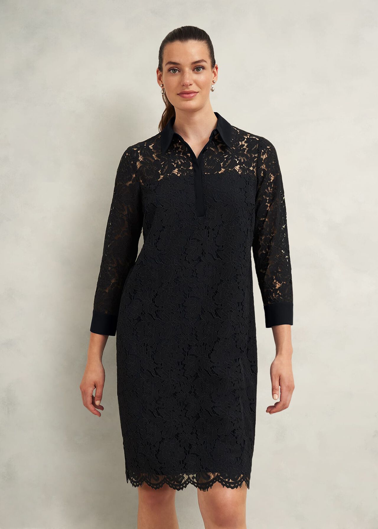 Marciella Lace Dress, Black, hi-res