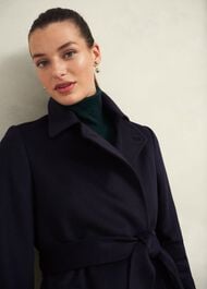 Petite Livia Wool Coat, Navy, hi-res