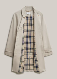 Vivienne Shower Resistant Trench Coat, Buff Grey, hi-res