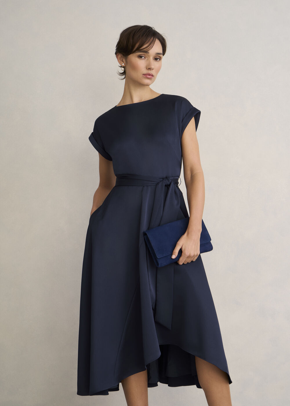 Petite Agnes Dress, Midnight Navy, hi-res