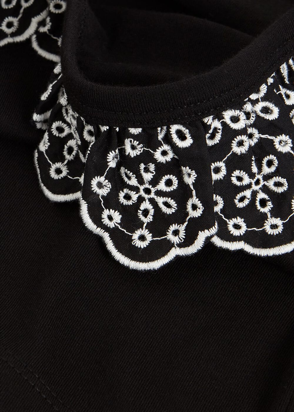 Mariella Cotton Broderie Top, Black, hi-res