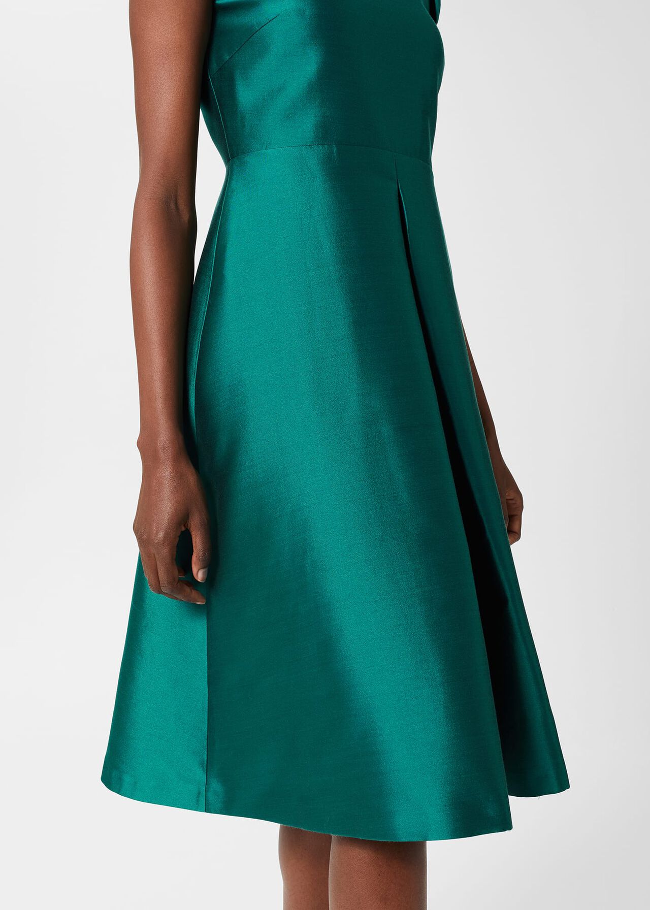 Christie Silk Blend Dress, Jewel Green, hi-res