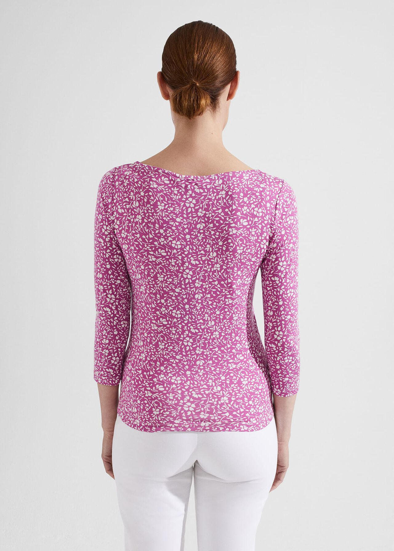 Sonya Printed Top, Violet Ivory, hi-res