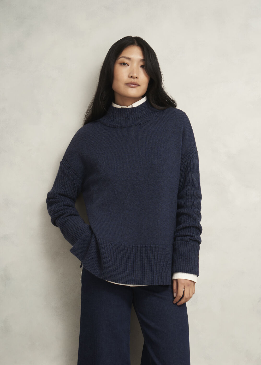 Gaskell Jumper, Navy Marl, hi-res