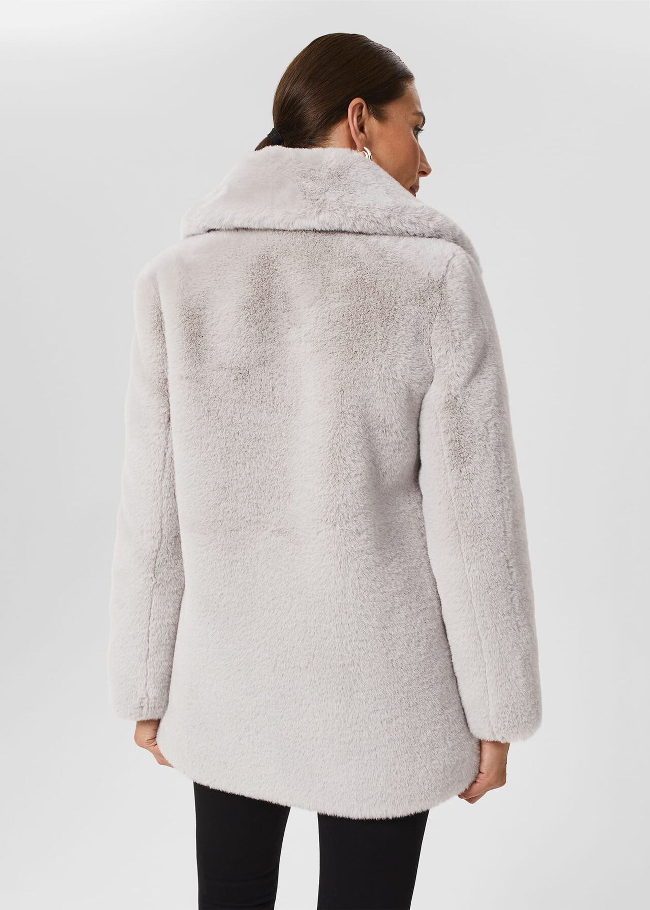 Bethany Faux Fur Coat , Silver Grey, hi-res