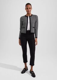 Perrie Knitted Jacket, Black Ivory, hi-res