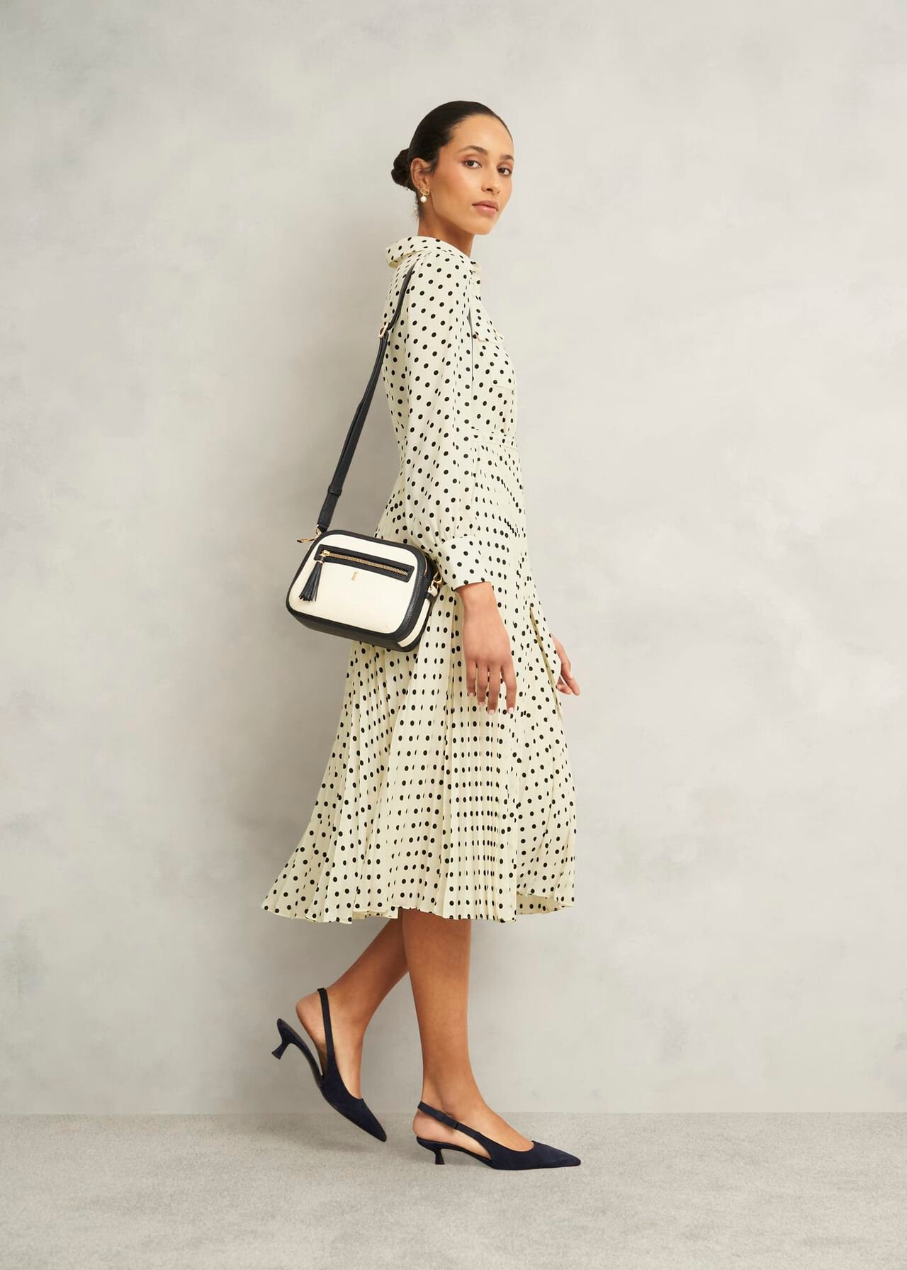 Larina Dress, Ivory Navy, hi-res