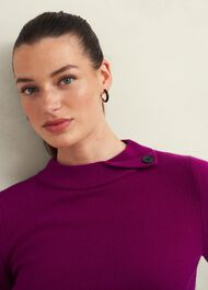 Talia Wool Cashmere Jumper, Dahlia Purple, hi-res