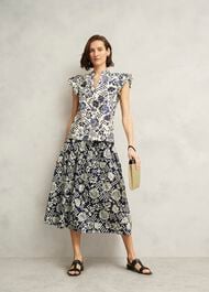 Rousham Cotton Top, Cream Navy, hi-res