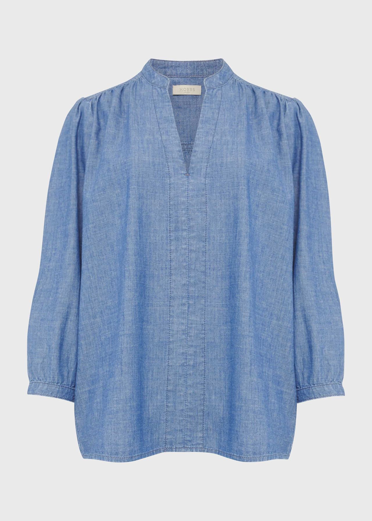 Sofia Chambray Blouse, Blue, hi-res