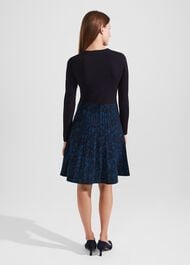 Gill Knitted Dress, Hobbs Navy Blue, hi-res