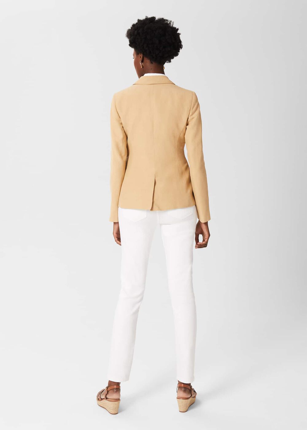 Trent Silk Linen Jacket, Neutral, hi-res