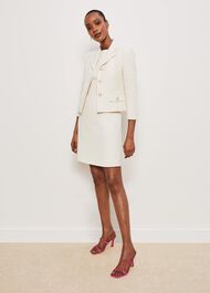 Clarence Tweed Dress, Cream, hi-res