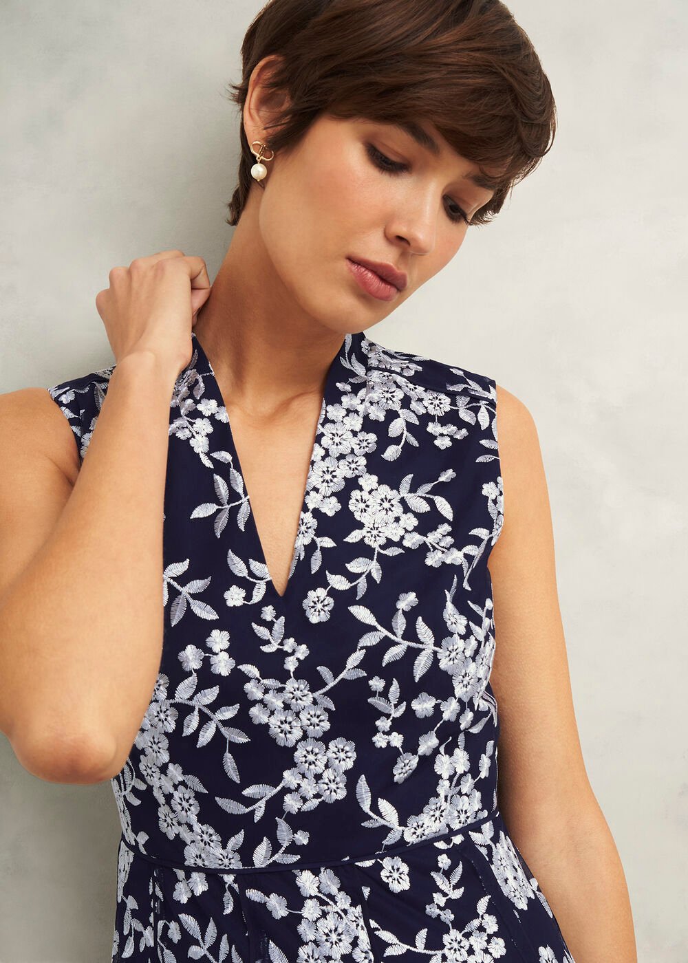 Quin Embroidered Dress, Midnight Ivory, hi-res