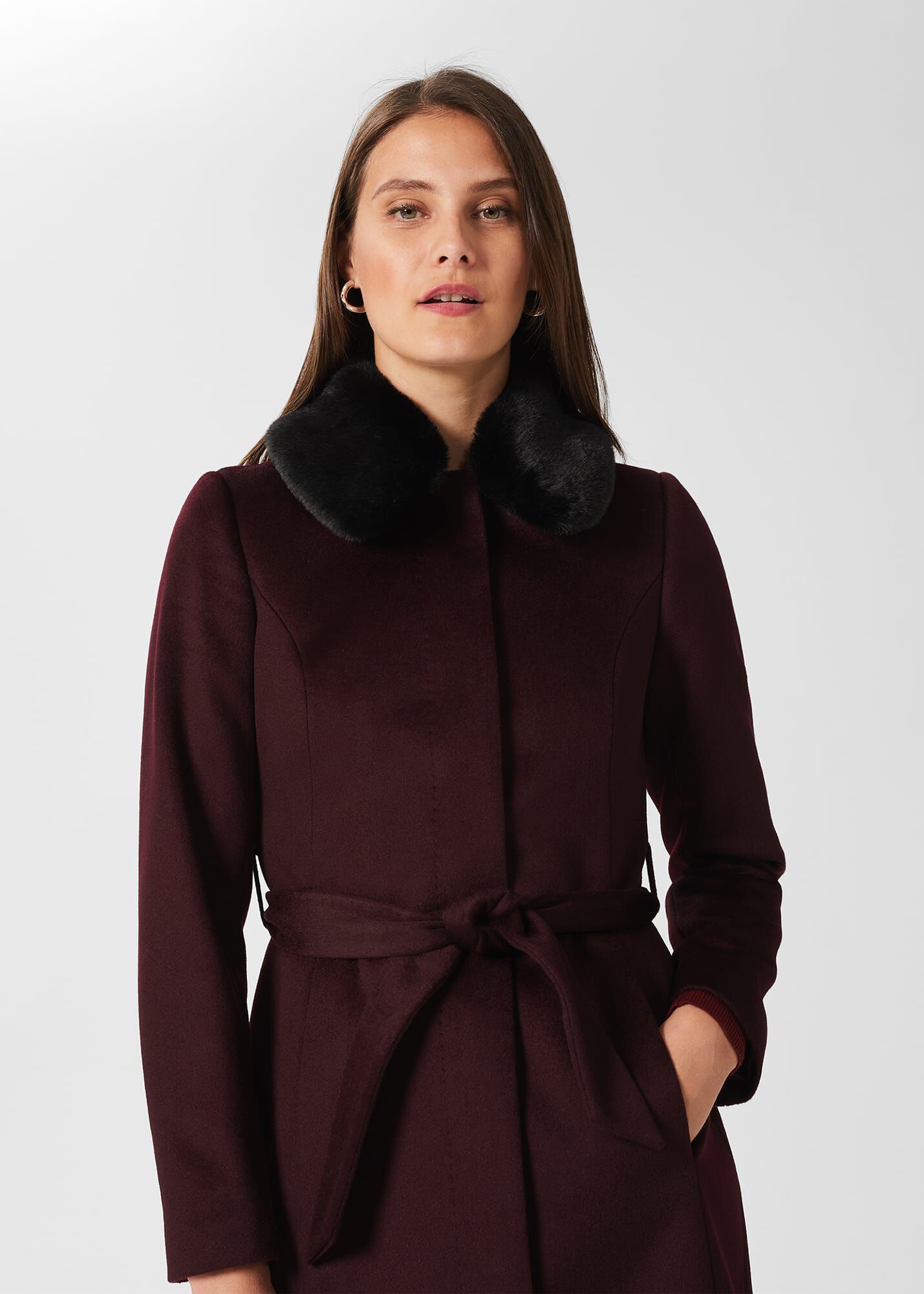 Wine on sale fur collar