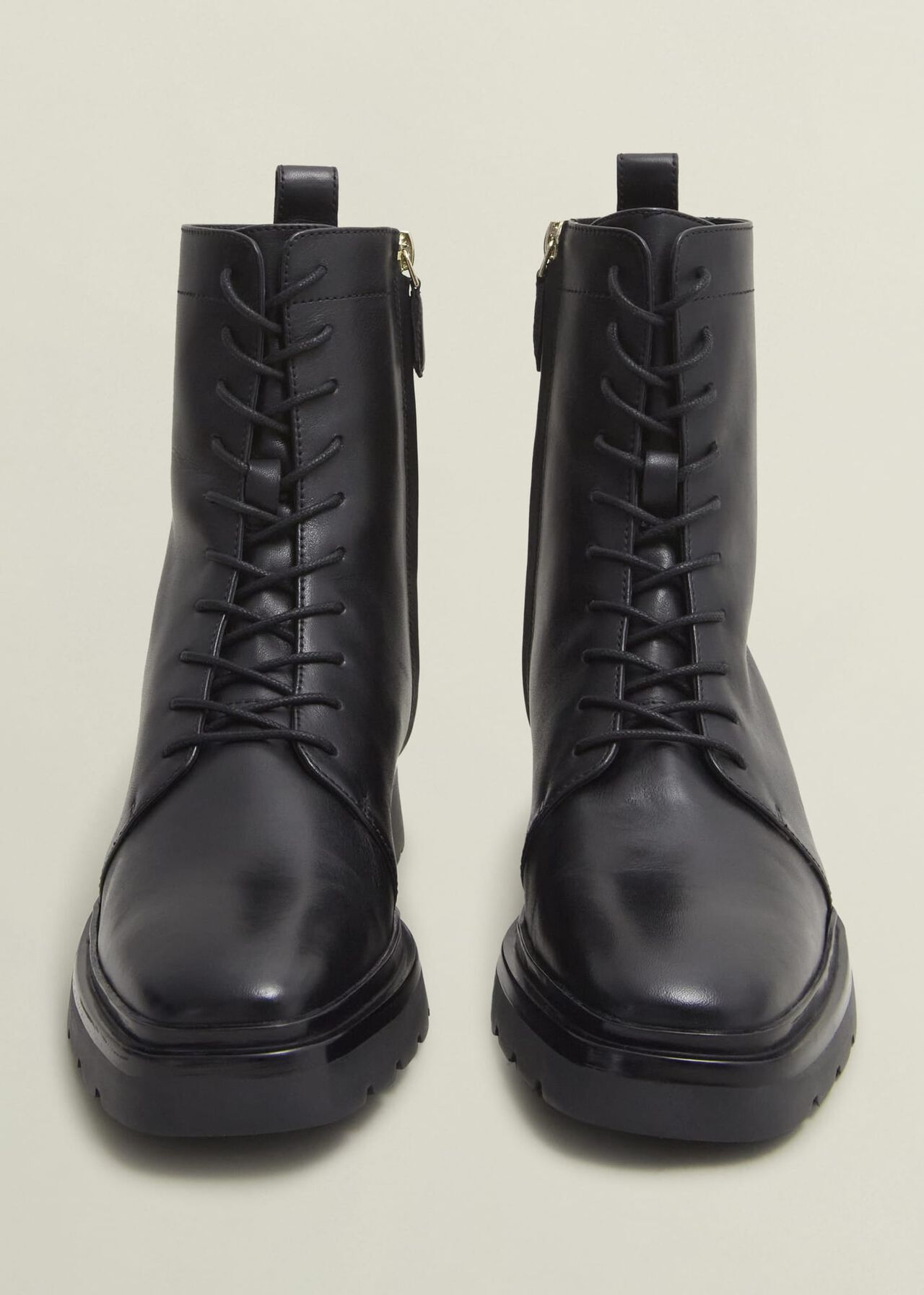 Farrah Lace-Up Boots, Black, hi-res
