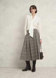 Mimi Silk Blouse, Ivory, hi-res