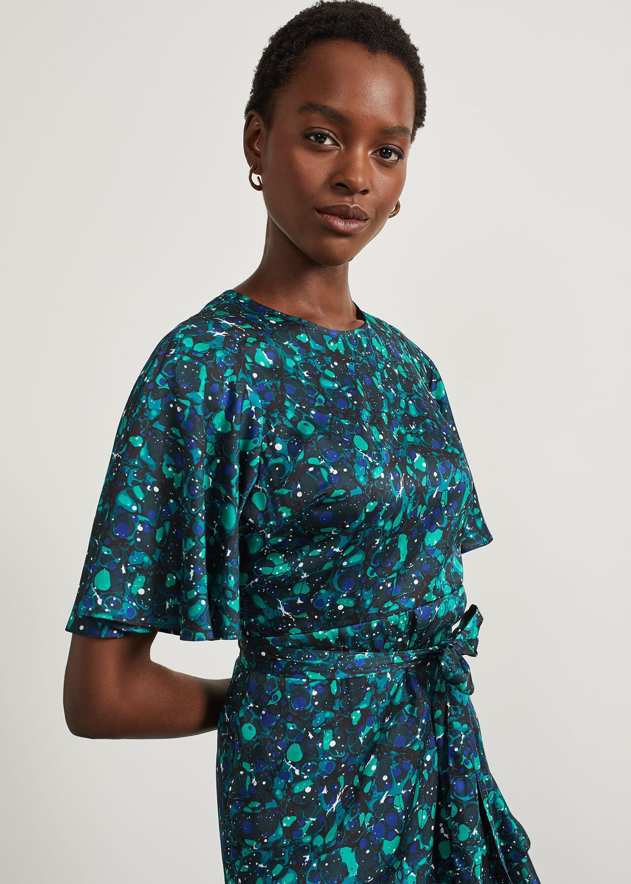 Adley Printed A Line Dress, Navy Multi, hi-res