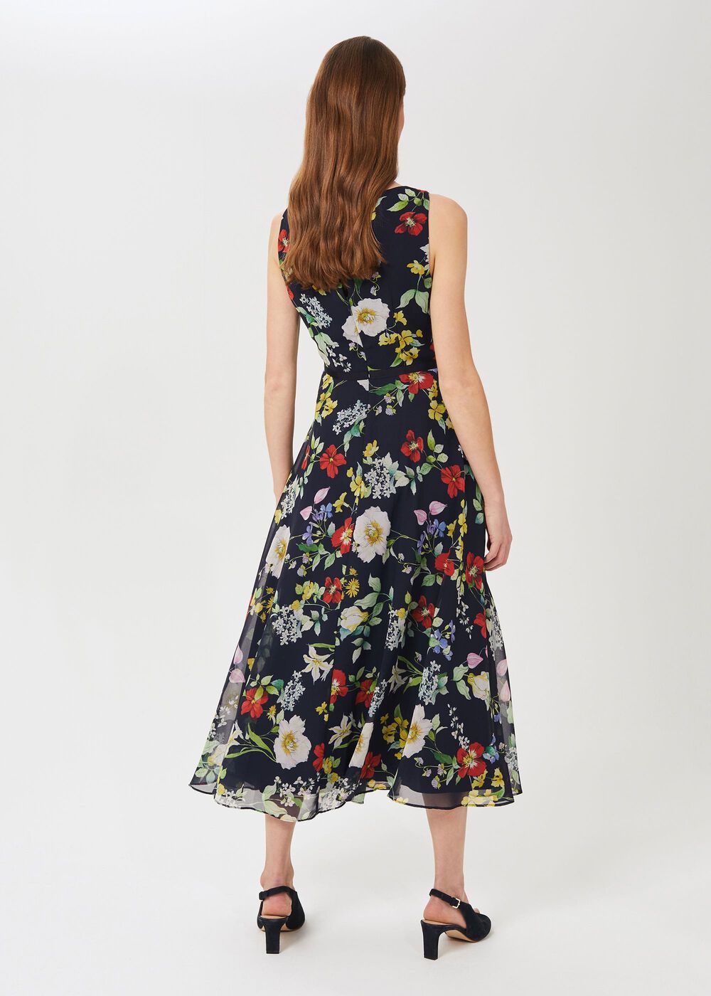Carly Floral Midi Dress, Midnight Multi, hi-res