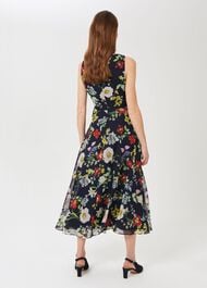 Carly Floral Midi Dress, Midnight Multi, hi-res