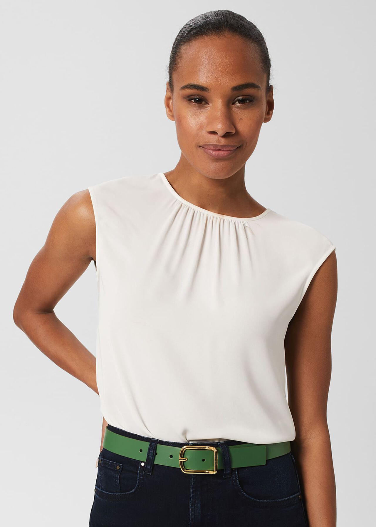 Cassidy Jeans Belt, Pea Green, hi-res