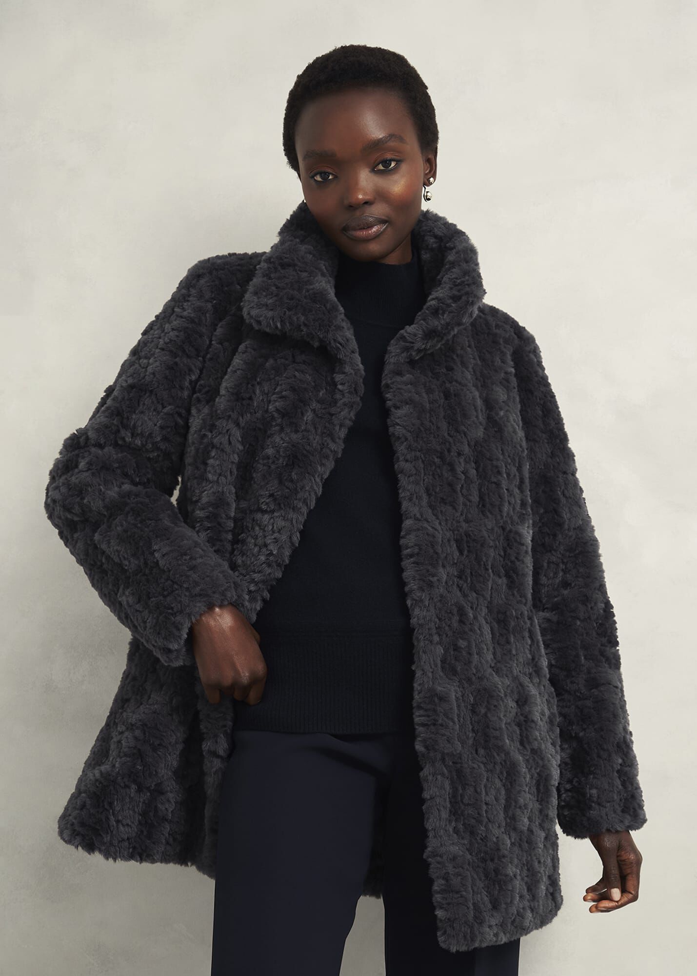 Dorothy perkins grey faux fur coat hot sale