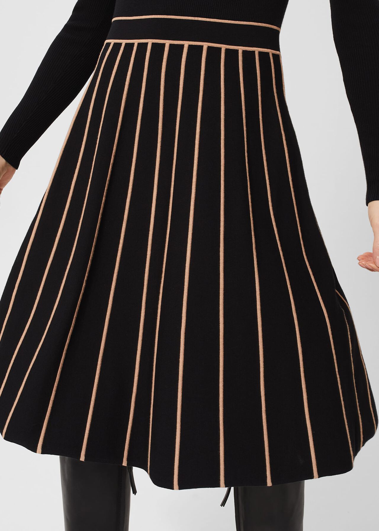 Petite Lena Knitted Dress, Black Stone, hi-res