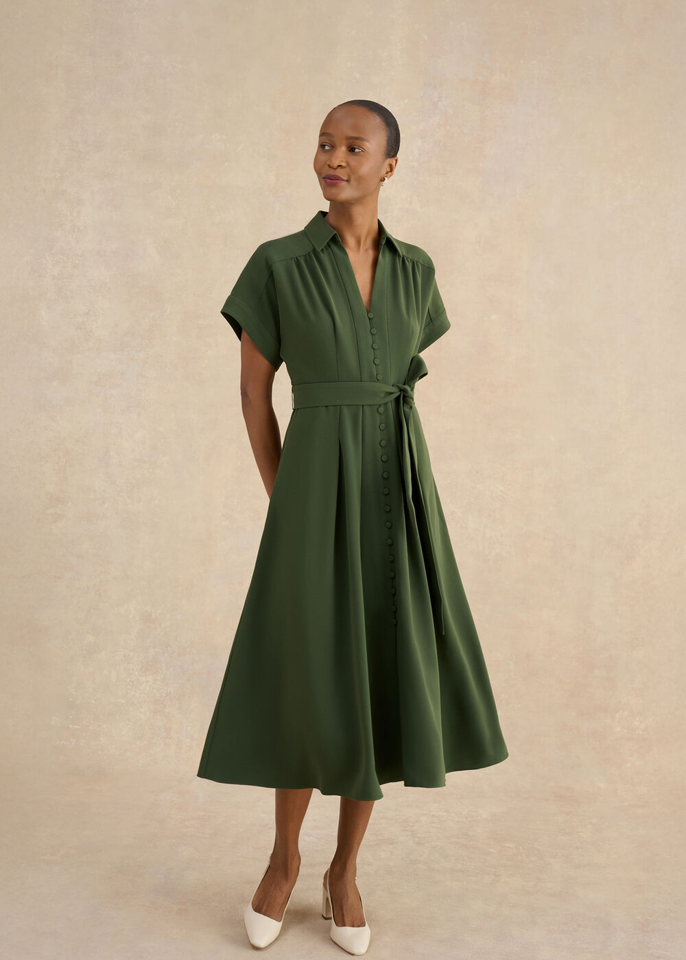 Woodall Dress, Olive Green, hi-res