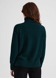 Delora Cashmere Roll Neck Sweater, Hawthorn Green, hi-res
