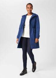 Kyra Waterproof Coat With Hood, Deep Blue, hi-res