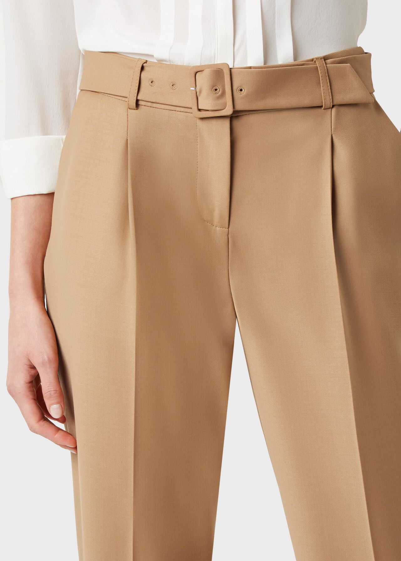 Harrietta Tapered trousers With Wool, Camel, hi-res