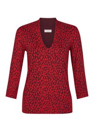 Aimee Printed Top, Pink Burgundy, hi-res